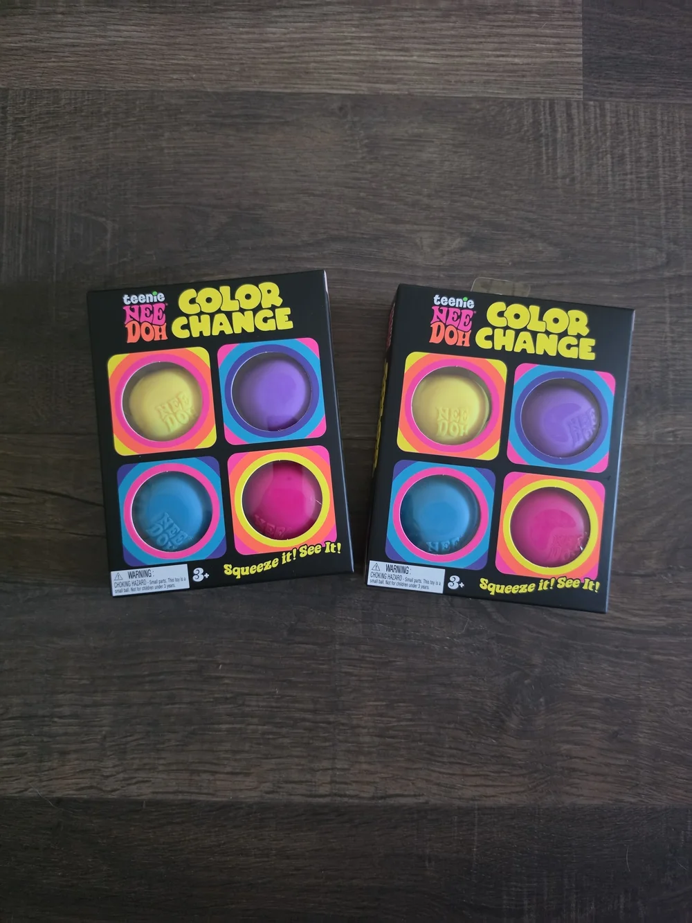 Teenie Nee Doh Color Change Squishy Pack - Yellow, Purple, Blue, Pink (2 Boxes)